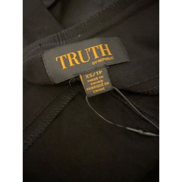 NWOT Truth By Republic women's Black pull on mid rise dress Shorts size XS - Picture 5 of 8